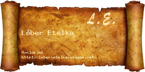 Léber Etelka névjegykártya